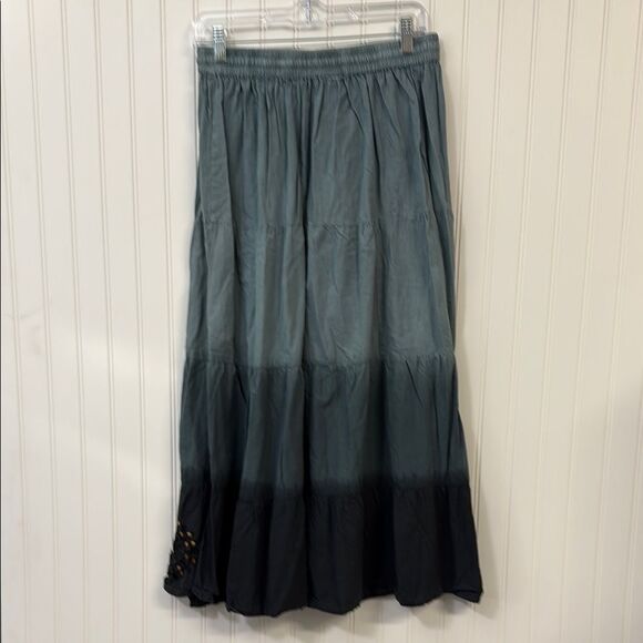 Boho hippie festival dip died embroidered long maxi skirt women's M Max Merra - Picture 5 of 7